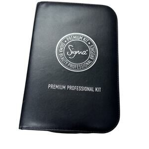 Sigma Brushes Black Leather Makeup Brush Travel Case Organizer Holds 15 Brushes